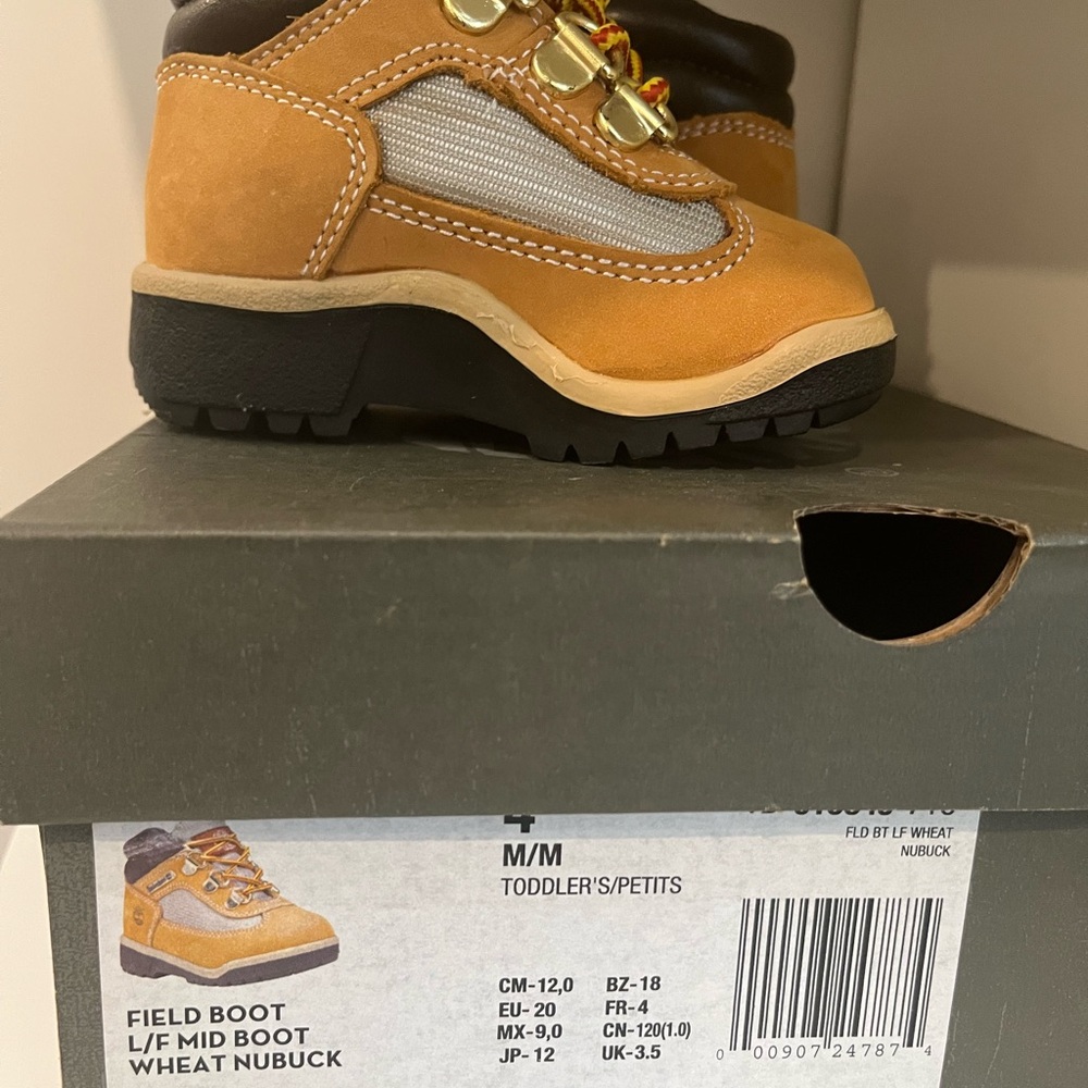 Timberland Kids Tan and Black Boots